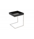 Petite table d'appoint acier inox et plateau laqué Finy - 4 coloris - 