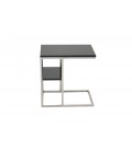 Table d'appoint en acier inox poli et plateau en bois Flary - 4 coloris - 