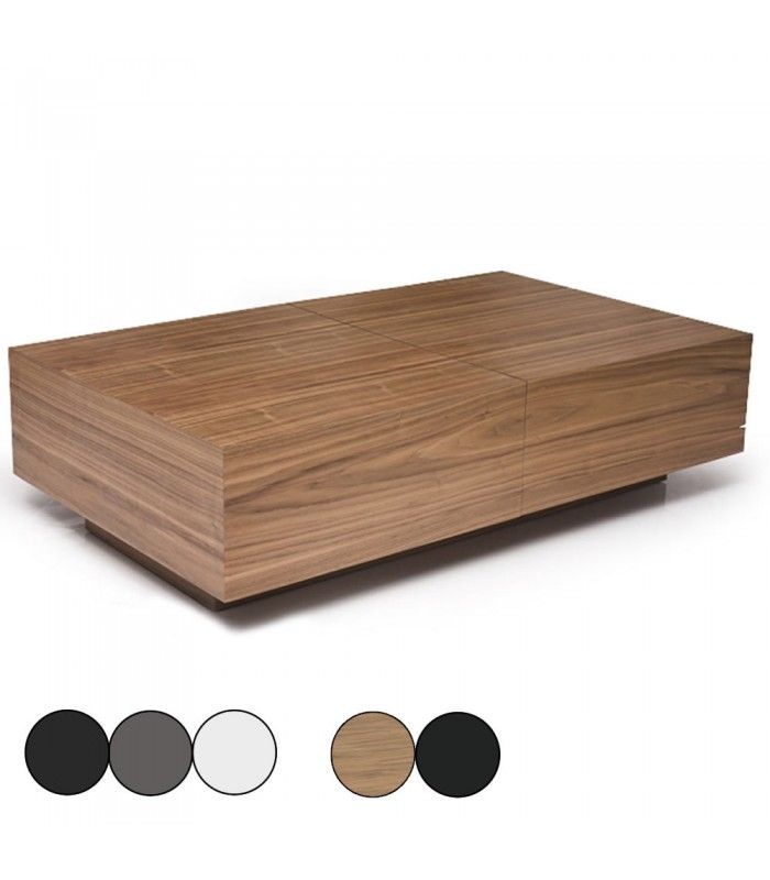 Table Basse Design Avec Rangement Coffre Coulissant Fanly 5 Coloris Decome Store