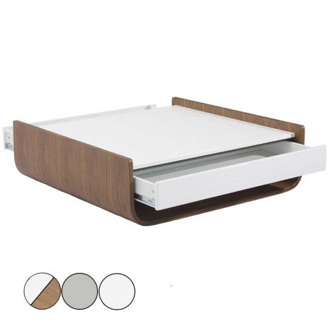Table basse design avec 2 tiroirs et niche de rangement Flaury - 3 coloris - 