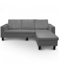 Canapé d'angle réversible en simili cuir blanc gris ou noir Malagy - 