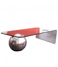 Table basse en verre design avec boule chromée Largy - 