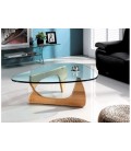 Table basse design en verre et bois Boomy - 