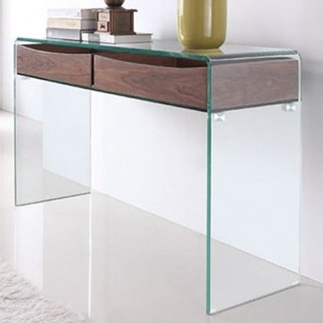 Console design en verre et bois Glasswoody - 