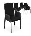 Lot de 4 chaises avec accoudoirs noires grises ou blanches Supra - 