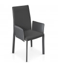 Lot de 4 chaises avec accoudoirs noires grises ou blanches Supra - 