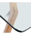 Table scandinave en verre et chene massif 4 à 12 couverts Fiorda - 