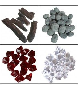 Accessoire cheminarte - Buches galets ou cristaux de cheminées électrique déco