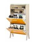 Meuble à chaussures orange jaune ou blanc et bois clair Vintagy - 