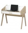 Bureau en bois style scandinave avec tiroir et rideau Vintagy - 