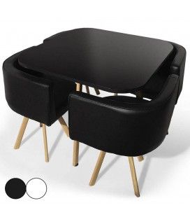 Table et chaises encastrables design scandinave Osly - 