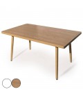 Table rectangulaire scandinave blanche ou bois Fory - 