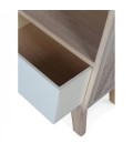 Chevet style scandinave blanc en bois 1 tiroir et 1 niche Boreal - 