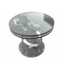 Table basse ronde extensible en verre trempé 12mm Brina - 