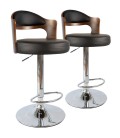 Lot de 2 chaises de bar pivotantes bicolore bimatière Ruby - 