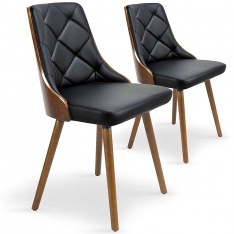 Lot de 2 chaises scandinaves bicolores Lalix - 