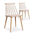 Lot de 2 chaises style bistrot scandinave - 5 coloris - 