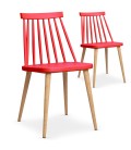 Lot de 2 chaises style bistrot scandinave - 5 coloris - 