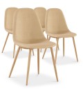 Lot de 4 chaises scandinaves beige ou gris foncé Gao - 