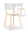 Chaise en bois noire ou blanche style scandinave Canady Wood - 