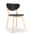Chaise en bois noire ou blanche style scandinave Canady Wood - 