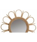 Miroir en rotin naturel vintage en forme de fleur Margy - 