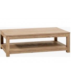 Table basse en bois massif de teck brossé