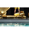Fauteuil de piscine avec matelas pliable doré Gold - 