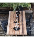 Table de jardin en bois massif de teck brossé - 