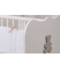 Lit bébé blanc avec ourson Acapulco 120x60cm - 