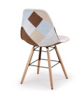 Lot de 2 chaises design scandinave Patchwork marron et beige - 