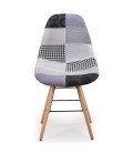 Chaise grise scandinave design Patchwork- Lot de 2 - 