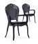 Chaise style baroque noire avec accoudoirs - Lot de 2 - 