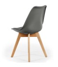 Chaise style scandinave assise en simili cuir - Lot de 4 - 