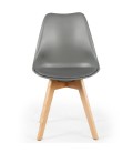 Chaise style scandinave assise en simili cuir - Lot de 4 - 