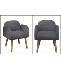 Chaise fauteuil design scandinave en tissu Hans - 