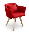 Chaise fauteuil scandinave en tissu Dantes - 