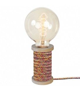 Lampe bobine de fil vintage cable gainé Bobino 9 coloris