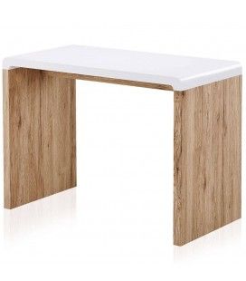 Bureau console bois clair et blanc style scandinave Nordic