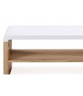 Meuble TV table basse bois et blanc avec tablette Nordic - 