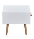 Chevet bois et blanc avec tiroir style nordique Dume - 