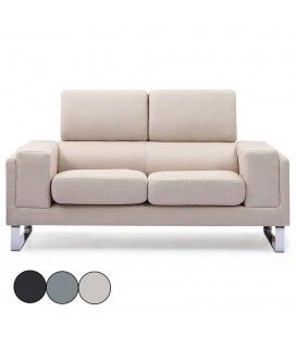 Canapé moderne 2 places en tissu avec pieds métal Bistan - 