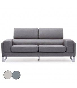 Canapé moderne 3 places en tissu avec pieds métal Bistan