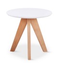 3 petites tables d'appoint bois clair et blanc - 