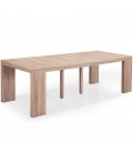 Table console extensible à rallonges en bois chene clair Sabine - 