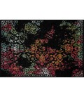 Tapis noir style oriental avec motifs colorés fleurs - 