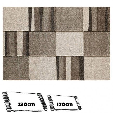 Tapis tons clairs beige et taupe rectangulaire - 