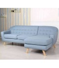 Canapé d'angle à droite style scandinave en tissu Mino - 