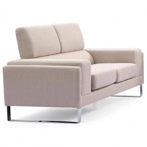 Canapé moderne 2 places en tissu avec pieds métal Bistan - 