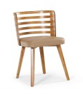 Chaise scandinave en bois et simili cuir Karty - Lot de 2 - 